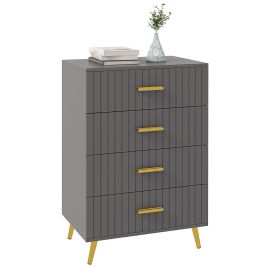 GOLDRAY Grey Chest of Drawers - Medium-sized, 4 Drawers