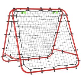 HERON Double Sided Football Rebounder Net, Football Rebound Goal with 5 Adjustable Angles, Red