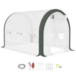 SUNVISTA 3 x 2(m) Walk-In Tunnel Greenhouse, with Accessories - White