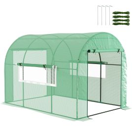 SUNVISTA 300 x 200cm Walk-In Polytunnel Greenhouse - Green
