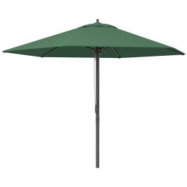 2.8m Patio Parasols Umbrellas Outdoor 6 Ribs Sunshade Canopy Manual Push Garden Backyard Furniture, Green