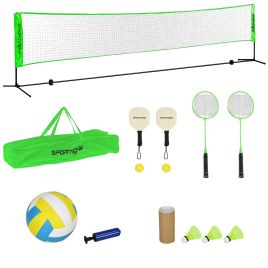 Badminton Net - SPORTO Adjustable Badminton Net Set with Accessories Black 510cm