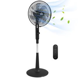 Scott DC Pedestal Fan with Adjustable Height and Mosquito Repellent - Black