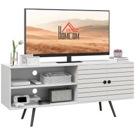 Scott TV Stand Cabinet for 65 Inch TVs with Soft-Close Door - White
