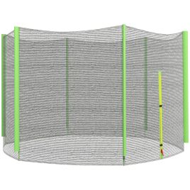 SPORTEDGE 8ft Trampoline Net Replacement with Zip & 6 Pole Covers, Weather-Resistant, Green