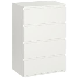 ROWAN White Chest of Drawers - Medium-sized, 4 Drawers