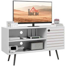 Scott TV Stand Cabinet for 50 Inch TVs with Soft-Close Door - White