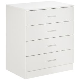 HERON XVII White Chest of Drawers - Small-sized, 4 Drawers