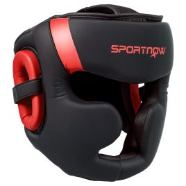 SPORTEDGE Boxing Headguard Boxing Headgear Helmet with Adjustable Strap, Red