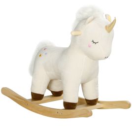 Kids Toy - Rocking Horse with Unicorn Design for Ages 2-4 White 33cm