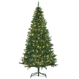 Debbie 6ft Prelit Christmas Tree Artificial Tree Warm White LED Light Holiday Home Xmas Decoration - Green