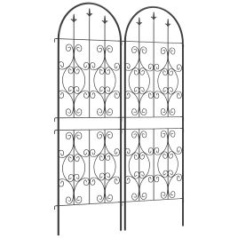 SUNVISTA Set of 2 Garden Trellis Panels for Climbing Plants, Scroll Design, 150 x 50cm, Black