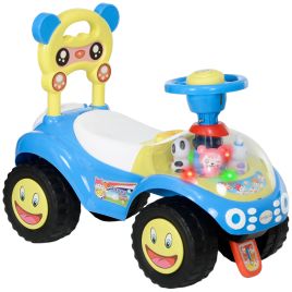 AIVAGO Foot to Floor oddler Ride on Toy w/ Music, Light, Horn, Under Seat Storage, Anti-Over-Backwards Device, Blue