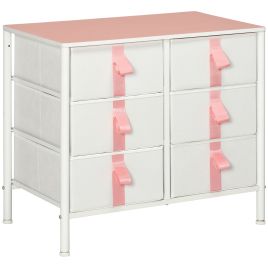 HERON White Chest of Drawers - Medium-sized, 6 Drawers, Double