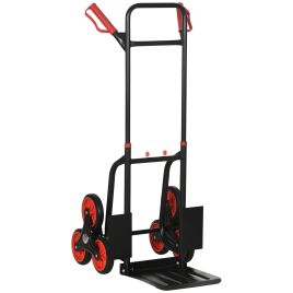 Steel Climbing Handling Trolley w/Hand Trucks 6-Wheels Load Cart 150kg