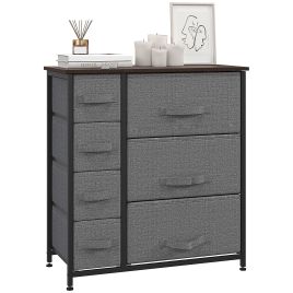 HERON Grey Chest of Drawers - Medium-sized, 7 Drawers, Double