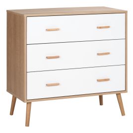 HERON XI White Chest of Drawers - Medium-sized, 3 Drawers
