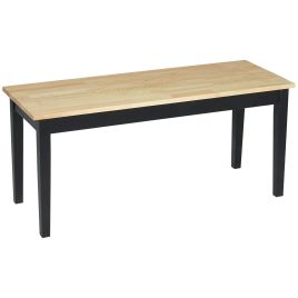 HERON 102 cm Wood Dining Bench for 2 People, Wooden Bench for Kitchen, Dining Room, Entryway, Black