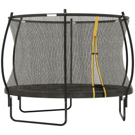 SPORTEDGE 10ft Trampoline with Enclosure Net and Spring Cover, Outdoor Trampoline Garden Jumping Mat, Black