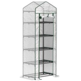 SUNVISTA 193cm Five Shelf Mini Greenhouse Dark Metal - White