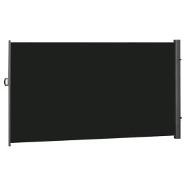 3 x 2m Retractable Sun Side Awning Screen Fence Patio Garden Wall Balcony Screening Panel Outdoor Blind Privacy Divider, Black
