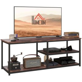 TV stand Industrial Style TV Cabinet With Storages 2 Shelves Metal Frame For living Room