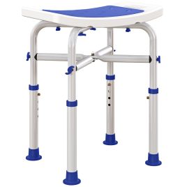 HERON 44-51.5cm Aluminium Frame Shower/Bath Stool - White