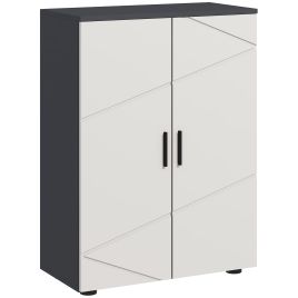 kleankin Bathroom Cabinet, Small Bathroom Storage Cabinet with 2-Doors Cupboard, 2 Adjustable Shelves and Soft Close Mechanism, Grey