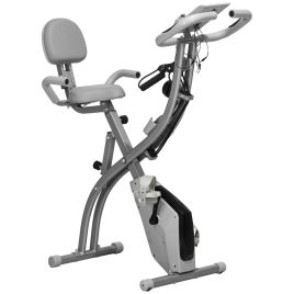 2-in-1 Foldable Exercise Bike Recumbent Stationary Bike 8-Level Adjustable Magnetic Resistance with Pulse Sensor LCD Display