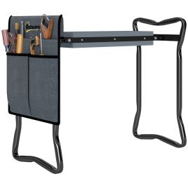 SUNVISTA Steel Frame Padded Garden Kneeler, with Tool Bag - Grey