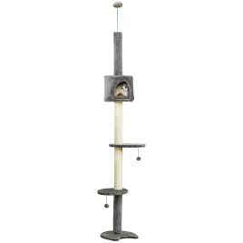 Cat Tree, Kitten Tower, Condo, Multi-Layer Activity Center, Indoor Pet Play House with Solid Scratching Post Hanging Balls, Light Grey