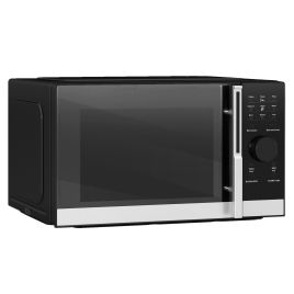 HERON 23L 800W Microwave Oven, Digital Solo Microwave with 10 Power Levels, 60 Minutes Timer, Eco Mode, Small Black Microwave