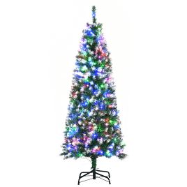 Debbie 5 Tall Prelit Pencil Slim Artificial Christmas Tree w Realistic Branches 250 Colourful LED Lights & 408 Tips Xmas Decoration
