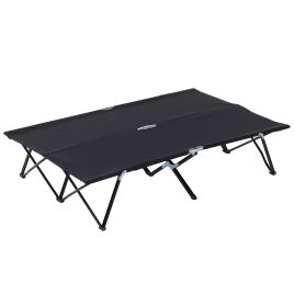 SUNVISTA Double Camping Cot Bed, with Bag - Black