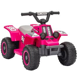 AIVAGO 6V Electric Quad Bike for Kids, Ride On ATV w/ Forward Backward, Headlights, for 18-36 Months - Pink