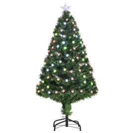 Debbie 4FT Prelit Christmas Tree Artificial w Fibre Optic Decorations LED Light Holiday Home Xmas Decoration-Green