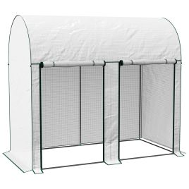 Jones Walk-In Greenhouse with Zipped Roll-Up Doors - White