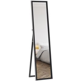 HERON Glitter Frame Full-Length Mirror - Black
