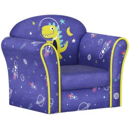 Kinsey Kids Sofa Couch with Stylish Planet Dinosaur Design - Pink