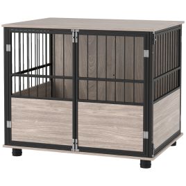 Shelley XL Dog Crate Dog Cage End Table with Soft Washable Cushion - Large