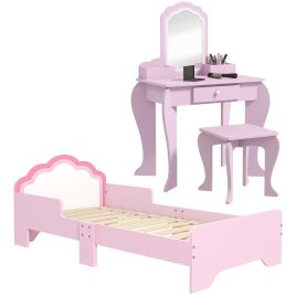 Baoli Cloud-Design Kids Wooden Bedroom Furniture Set - Pink