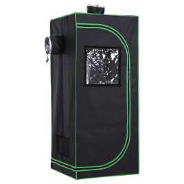 Hydroponic Plant Grow Tent W/ Window Tool Bag, 60L x 60W x 140Hcm-Black/Green
