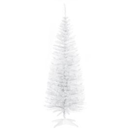 Debbie 5T Artificial Pine Pencil Slim Tall Christmas Tree with Branch Tips Xmas Holiday Decor with Stand White