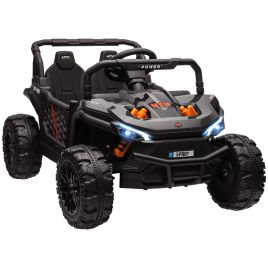 AIVAGO 12V Battery Powered Ride on Truck w/ Remote, 4 Suspension Wheels, Horn Lights Music USB, for 3-5 Years Old - Black