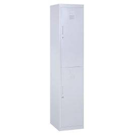 Locker Cabinet Storage Cold Rolled Steel w/ Shelves Vertical Cupboard Grey 38 x 46 x 180 cm