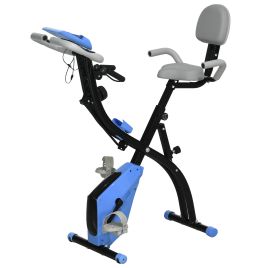 Exercise Bike - 2-in 1 Folding Exercise Bike with Resistance Bands Blue 105cm