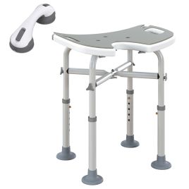 Scott Adjustable 'U' Seat Padded Shower Stool - Grey