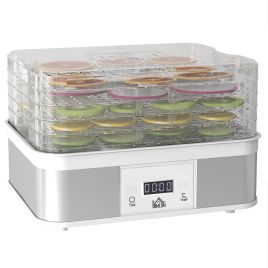 Scott 5 Tier Food Dehydrator Machine with Adjustable Temperature - Black