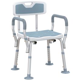 Scott EVA Padded Shower Chair with Back and Arms - Light Blue