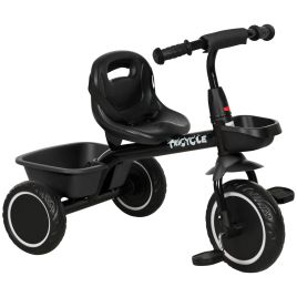 Kinsey Kids Trike for 2-5 Years with Adjustable Seat Pedal Baskets - Black